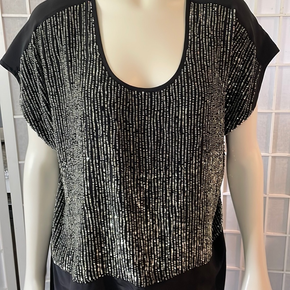 Eileen Fisher Beaded Top Sz S/P
